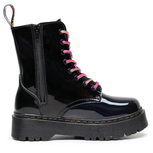 Dr Martens Jadon Hi Rainbow Patent Boots (SW062)