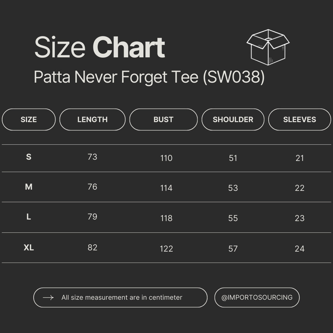 Patta Never Forget Tee (SW038)