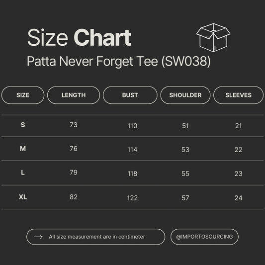 Patta Never Forget Tee (SW038)