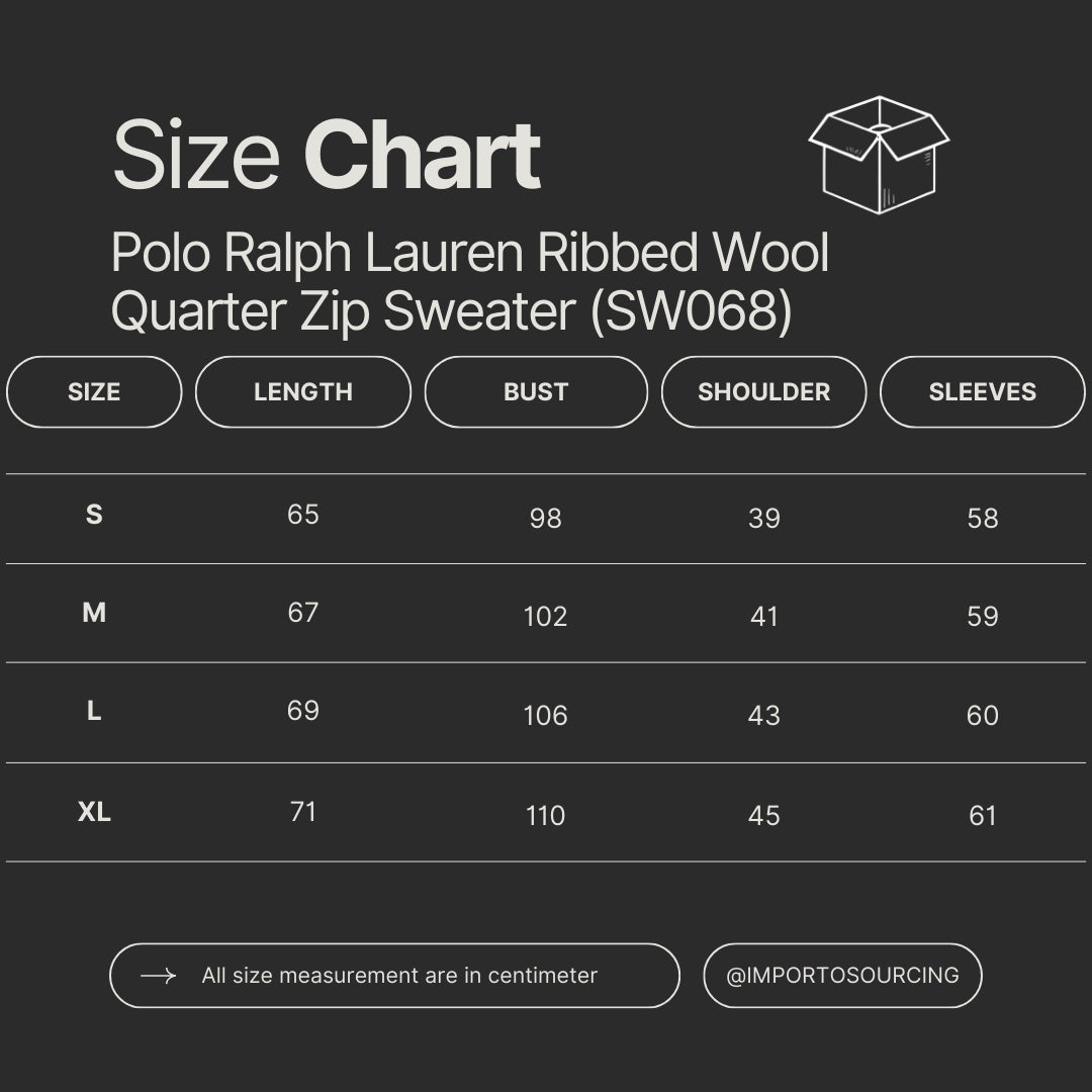 Polo Ralph Lauren Ribbed Wool Quarter Zip Sweater (SW068)