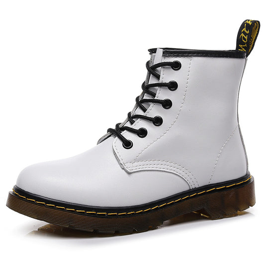 Dr Martens 1460 Short White Leather Boots (SW063)