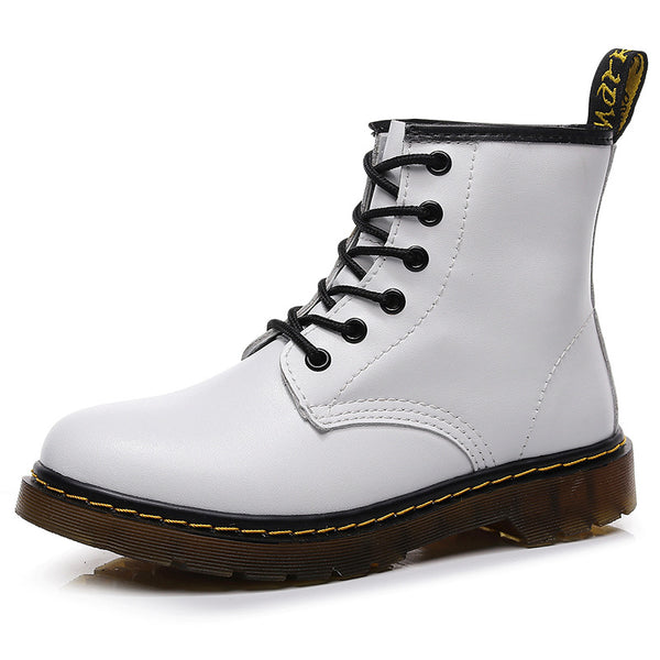 Dr Martens 1460 Short White Leather Boots (SW063)