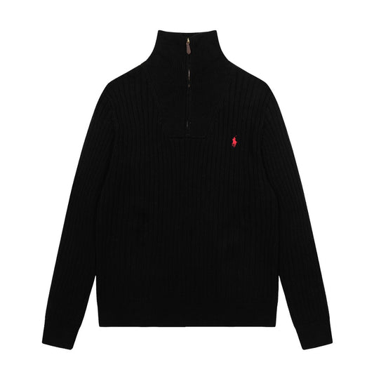 Polo Ralph Lauren Ribbed Wool Quarter Zip Sweater (SW068)