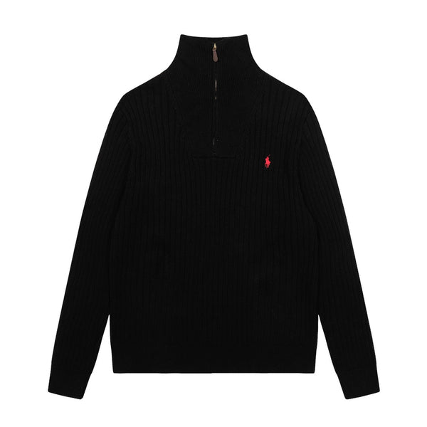 Polo Ralph Lauren Ribbed Wool Quarter Zip Sweater (SW068)