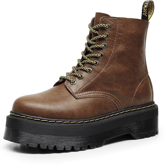 Dr Martens 1460 Brown Leather Platform Boots (SW061)