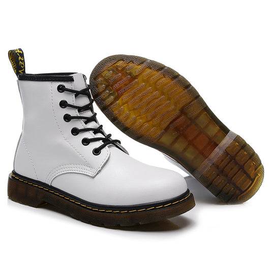 Dr Martens 1460 Short White Leather Boots (SW063)