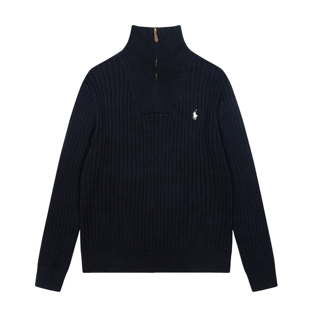 Polo Ralph Lauren Ribbed Wool Quarter Zip Sweater (SW068)