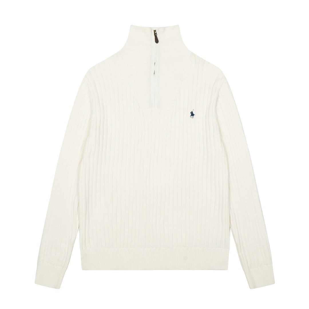 Polo Ralph Lauren Ribbed Wool Quarter Zip Sweater (SW068)