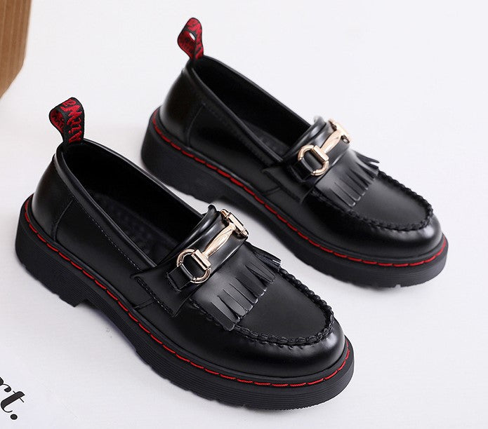 Dr Martens Tassel Loafer - Black & Red (SW057)
