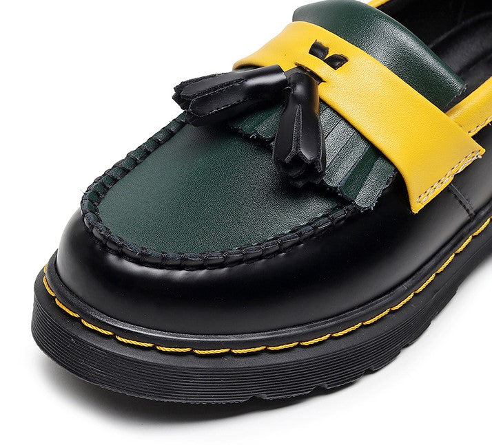 Dr Martens Adrian Tassel Loafer - Black/Yellow/Green (SW055)