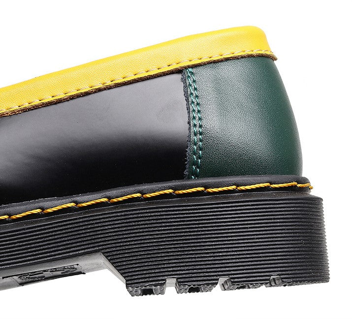 Dr Martens Adrian Tassel Loafer - Black/Yellow/Green (SW055)