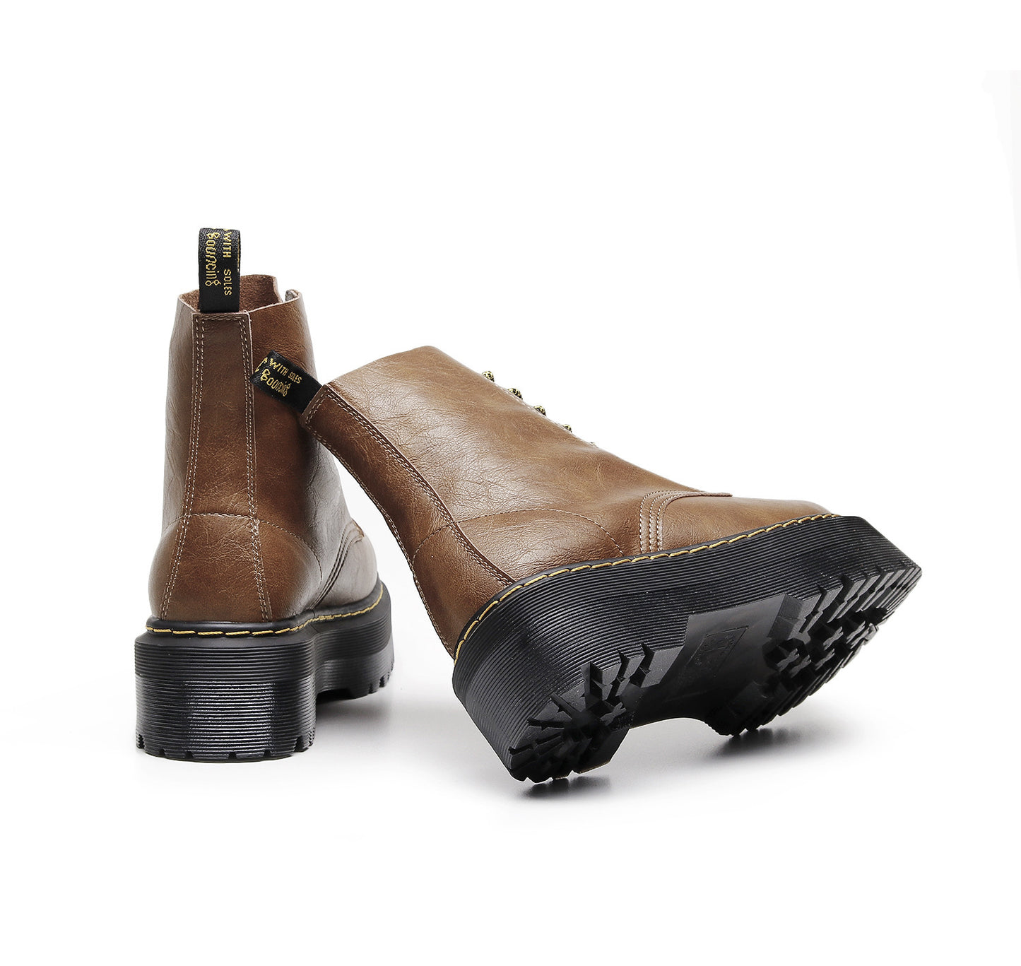 Dr Martens 1460 Brown Leather Platform Boots (SW061)