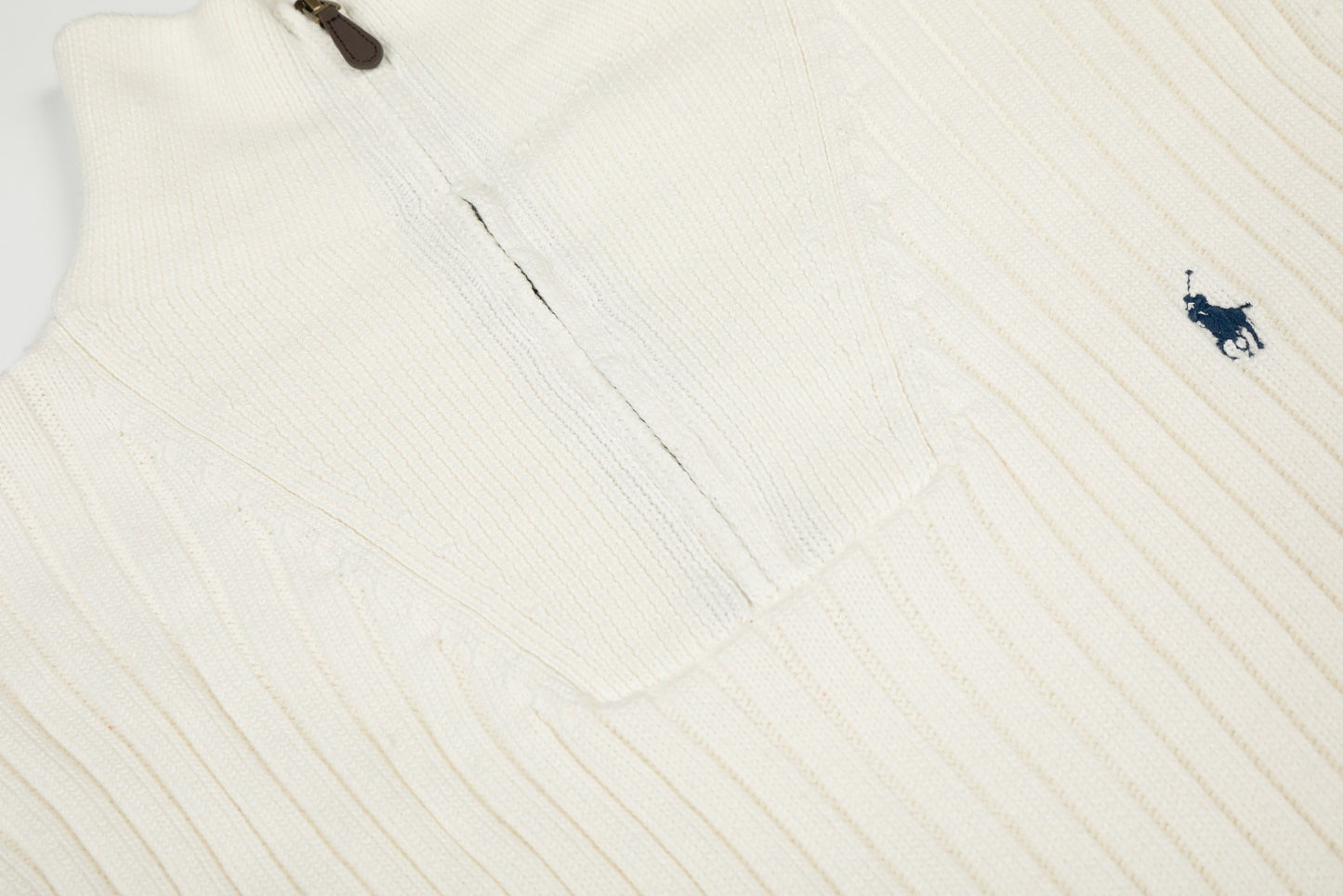 Polo Ralph Lauren Ribbed Wool Quarter Zip Sweater (SW068)