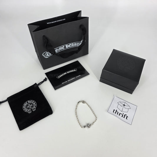 Chrome Hearts 925 Sterling Silver Bracelet - Single Cross