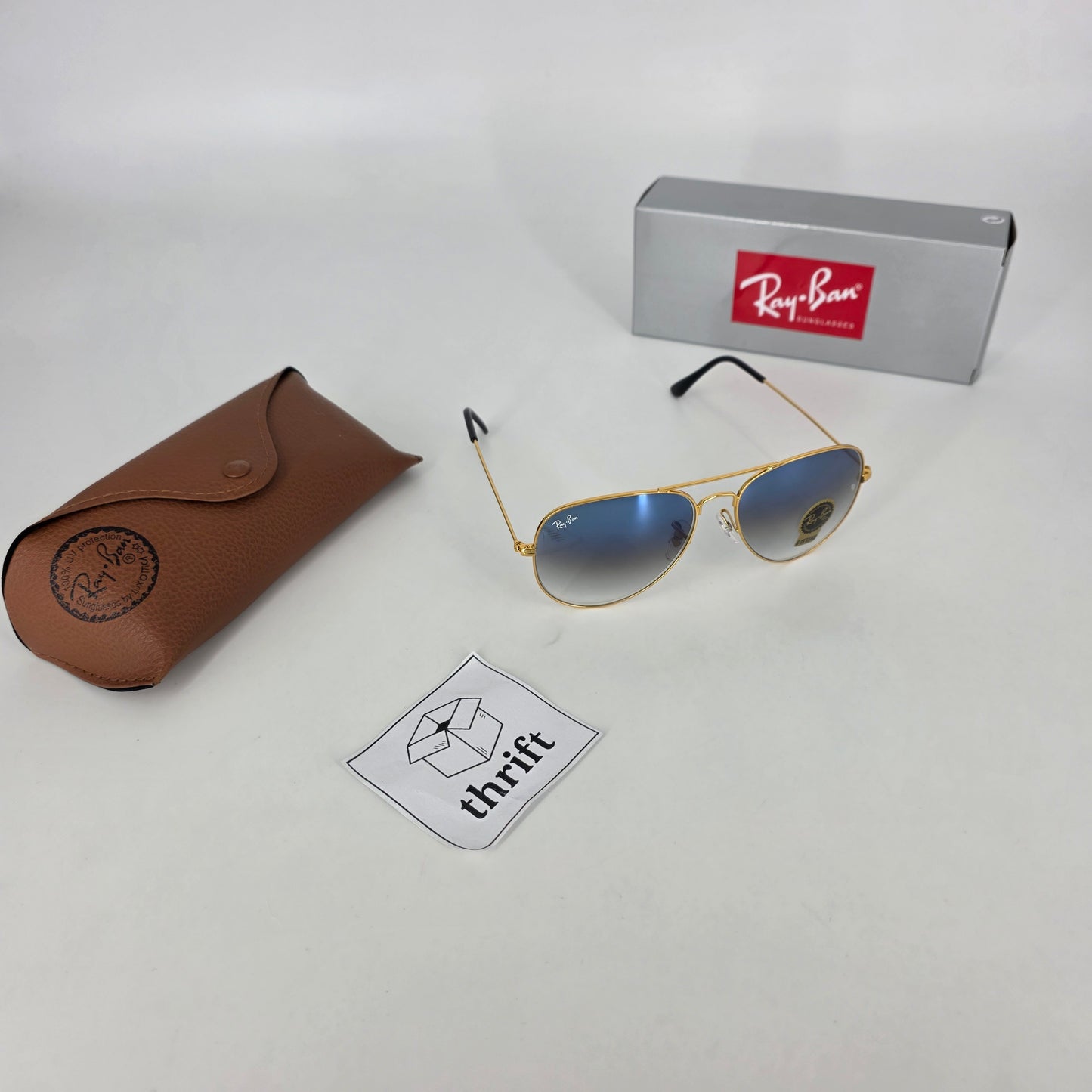 Ray-Ban Aviator Sunglasses - Gold & Blue