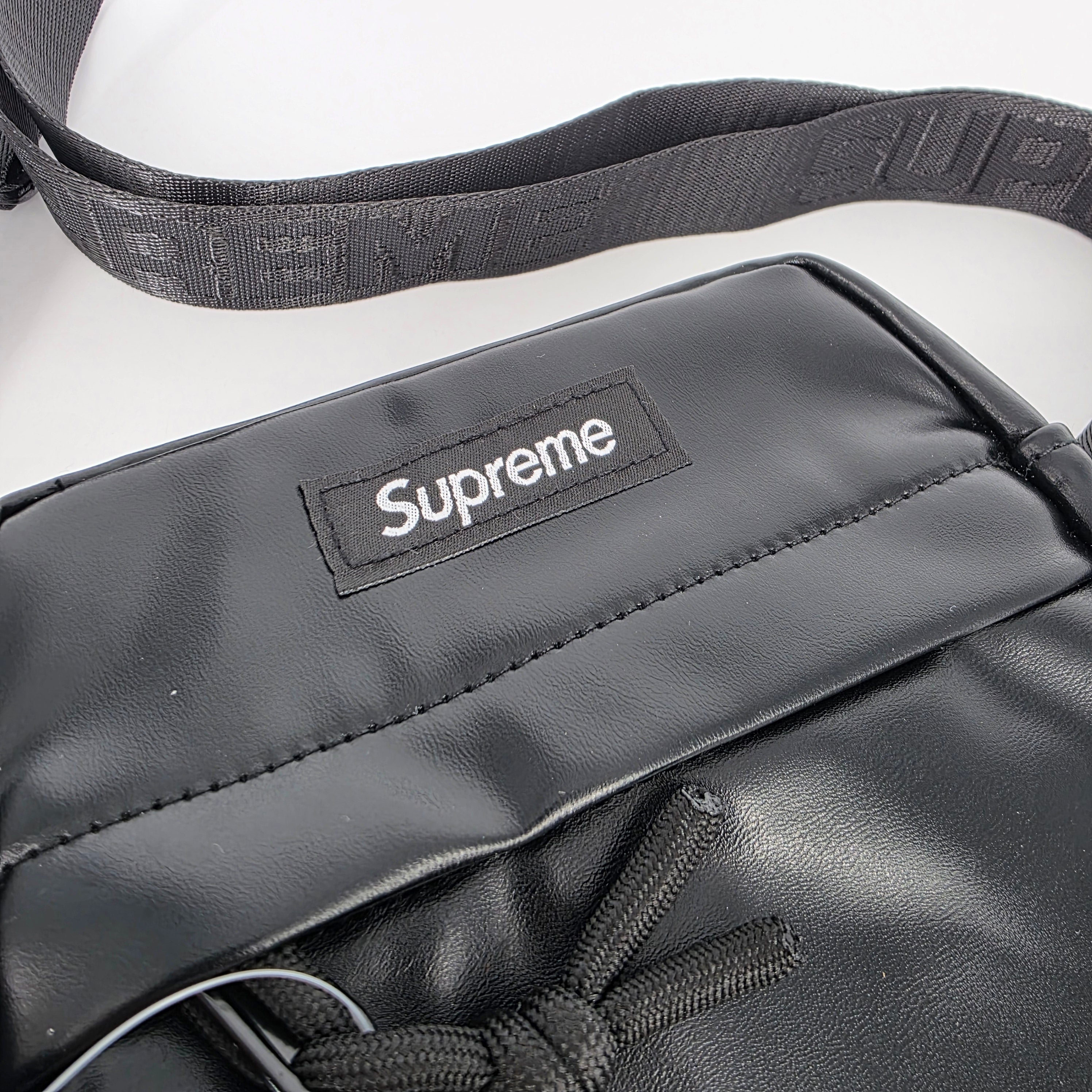 Supreme Leather Shoulder Bag Black 黒 SUPREME LEATHER SHOULDER BAG BLACK – 8pm Canada Store