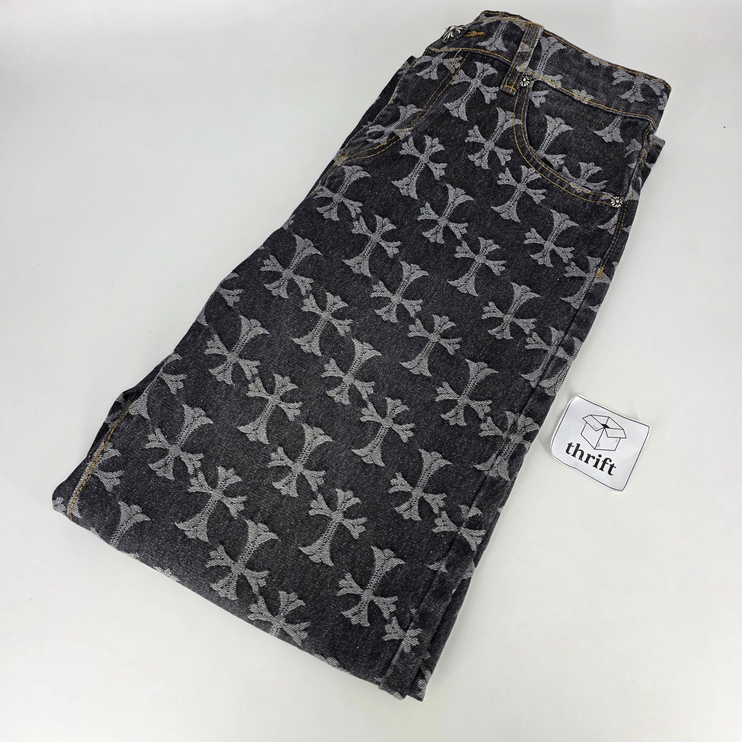 Chrome Hearts Jacquard Pattern Jeans - Black