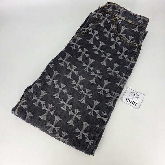 Chrome Hearts Jacquard Pattern Jeans - Black