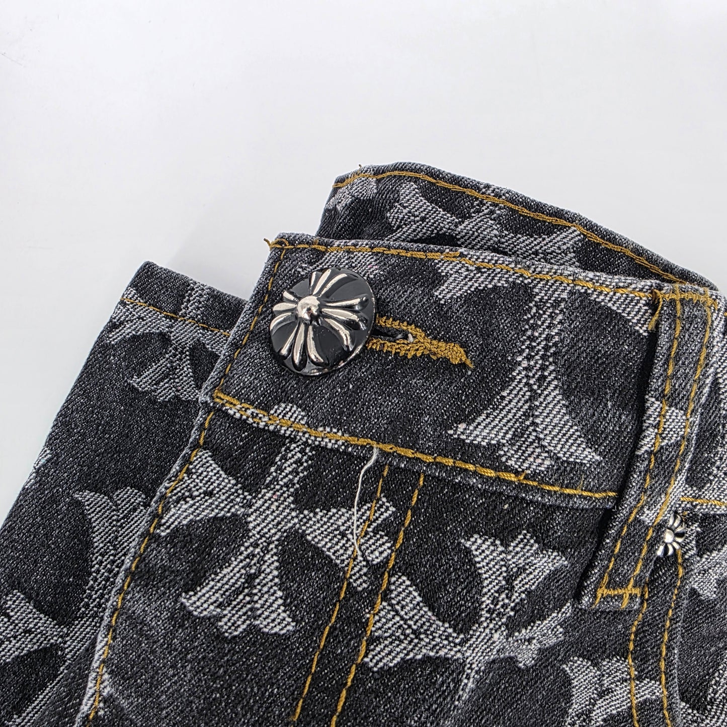 Chrome Hearts Jacquard Pattern Jeans - Black