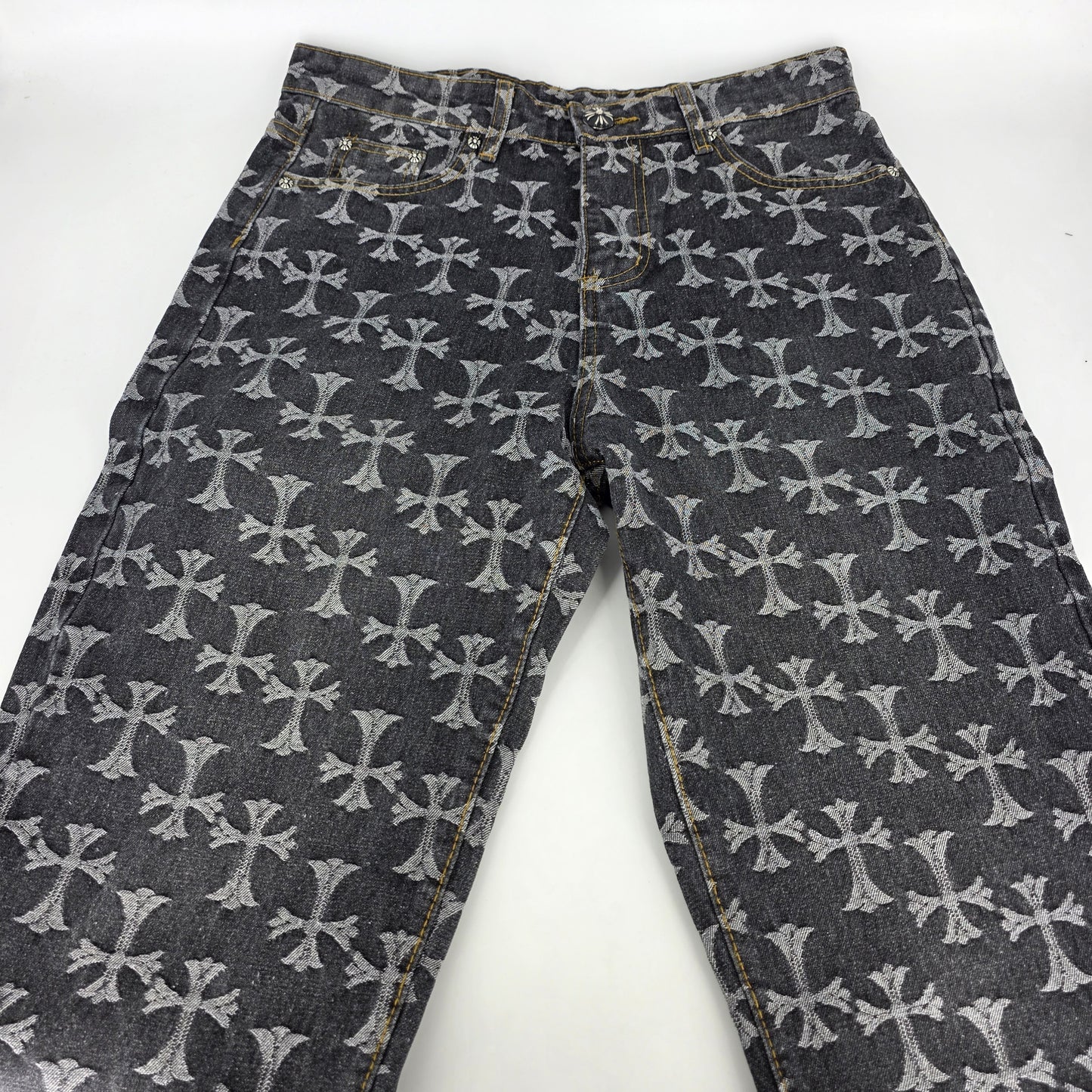 Chrome Hearts Jacquard Pattern Jeans - Black