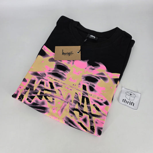 Stussy Rib Cage Reflective Logo Tee - Black (L)