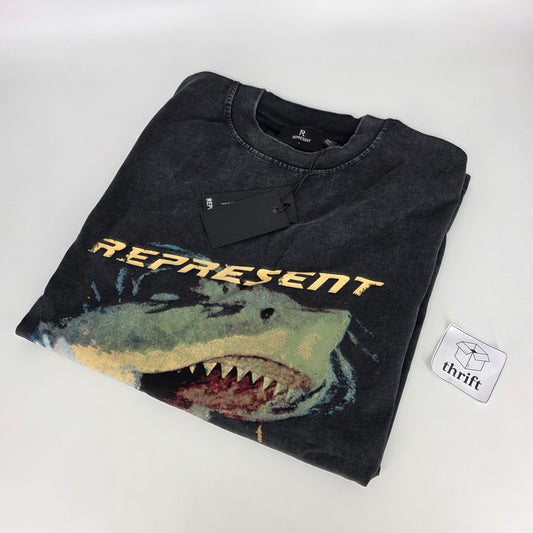 Represent Only The Strong Survive Shark Tee - Vintage Black (L)