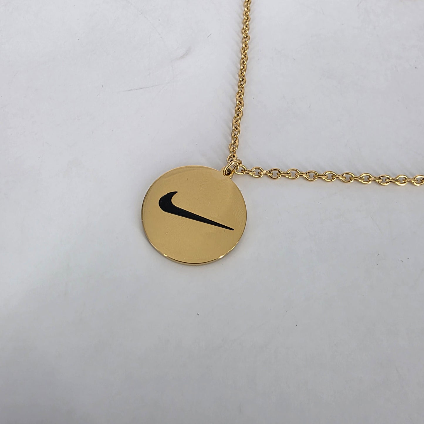 Romela nnaGold Swoosh Signature Necklace: Circle Swoosh Signet