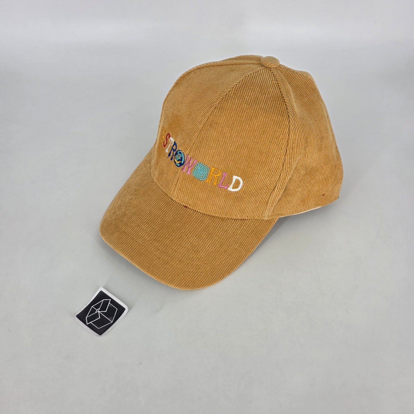 Astroworld Embroidered Corduroy Cap - Khaki