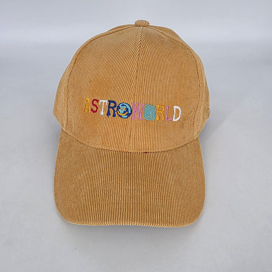 Astroworld Embroidered Corduroy Cap - Khaki