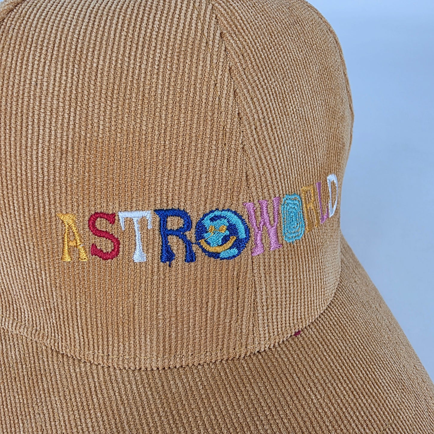 Astroworld Embroidered Corduroy Cap - Khaki