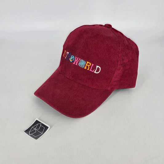 Astroworld Embroidered Corduroy Cap - Maroon