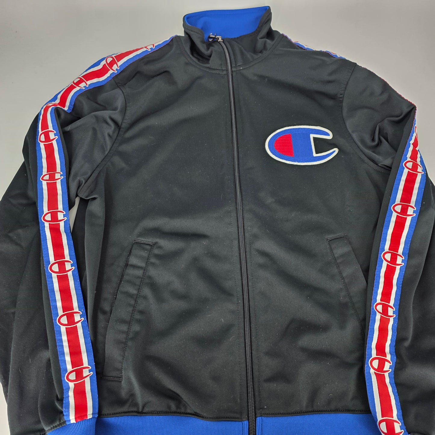 Champion Tracksuit Top - Black & Blue (S)