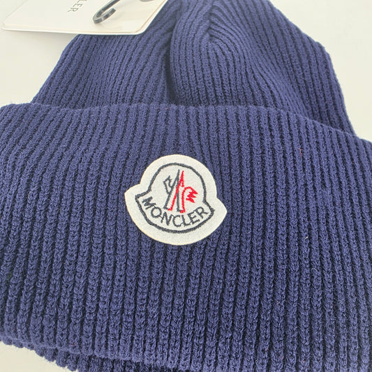 Moncler Knit Beanie - Navy