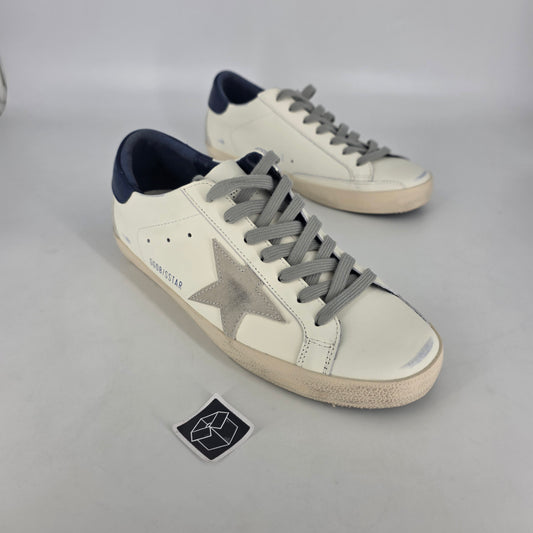 Golden Goose Super-Star Sneakers - White & Navy - EU41 (UK7) [NO BOX]