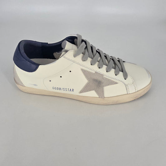 Golden Goose Super-Star Sneakers - White & Navy - EU41 (UK7) [NO BOX]