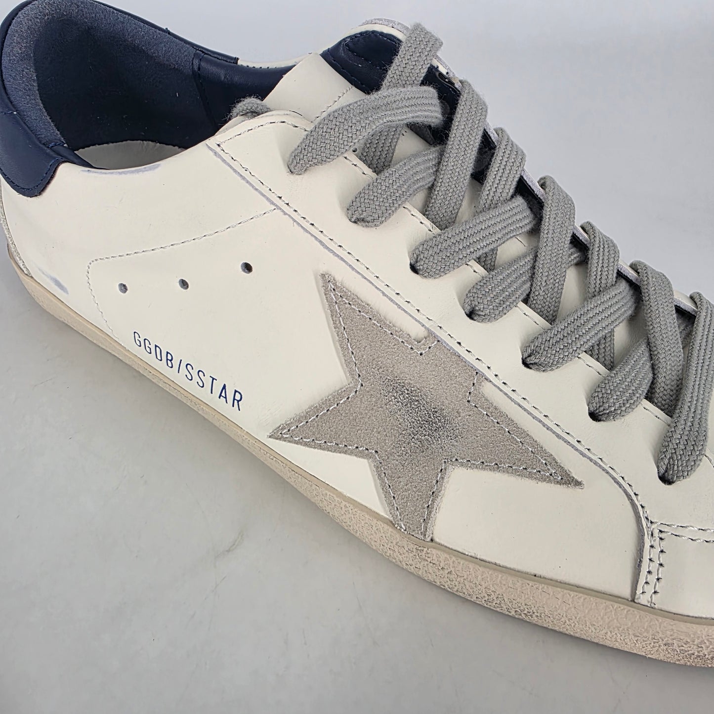 Golden Goose Super-Star Sneakers - White & Navy - EU41 (UK7) [NO BOX]