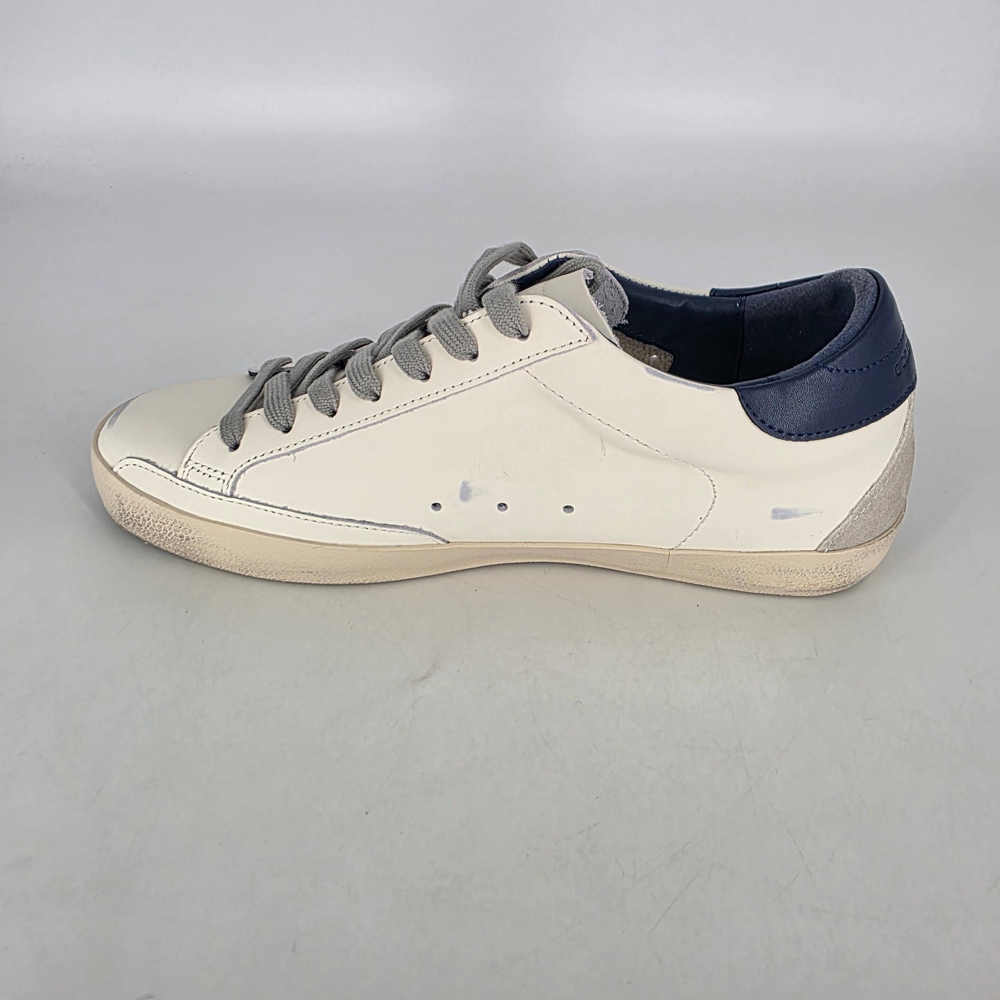 Golden Goose Super-Star Sneakers - White & Navy - EU41 (UK7) [NO BOX]