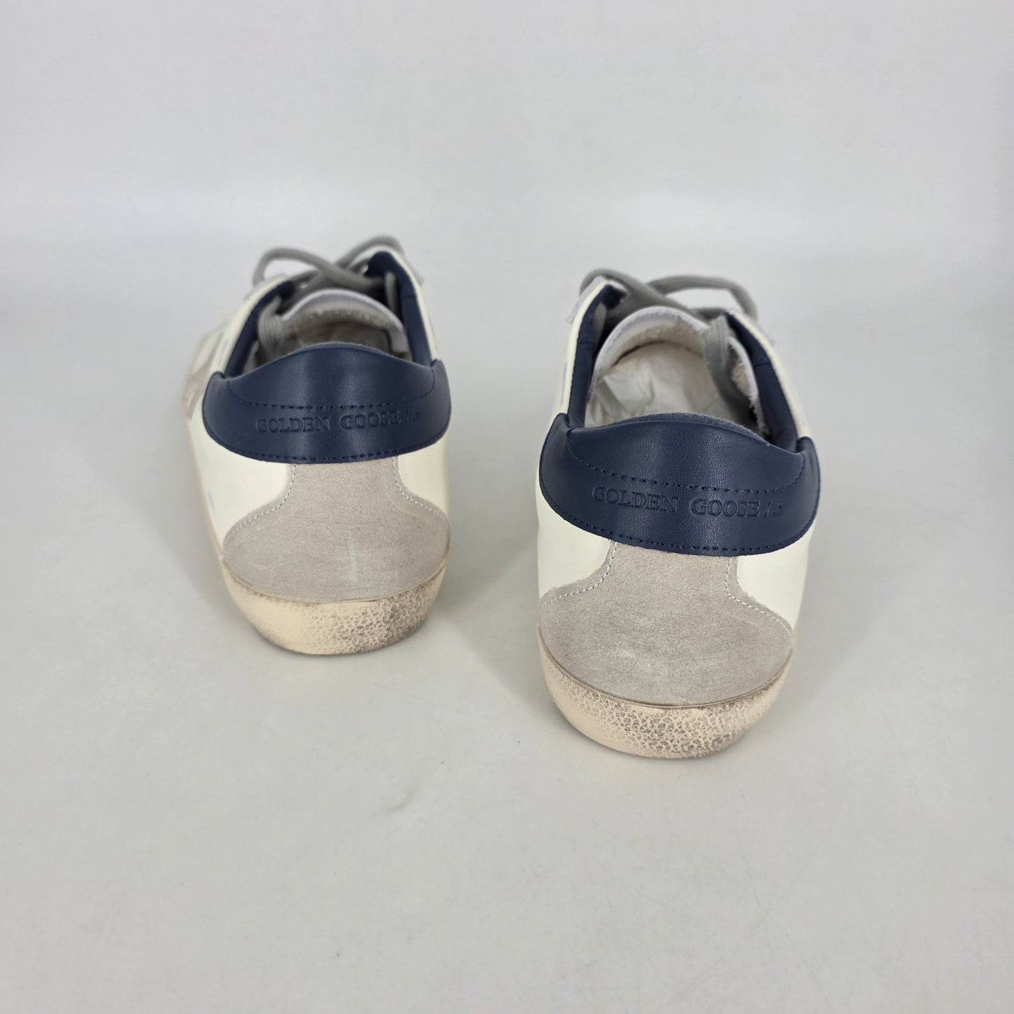 Golden Goose Super-Star Sneakers - White & Navy - EU41 (UK7) [NO BOX]