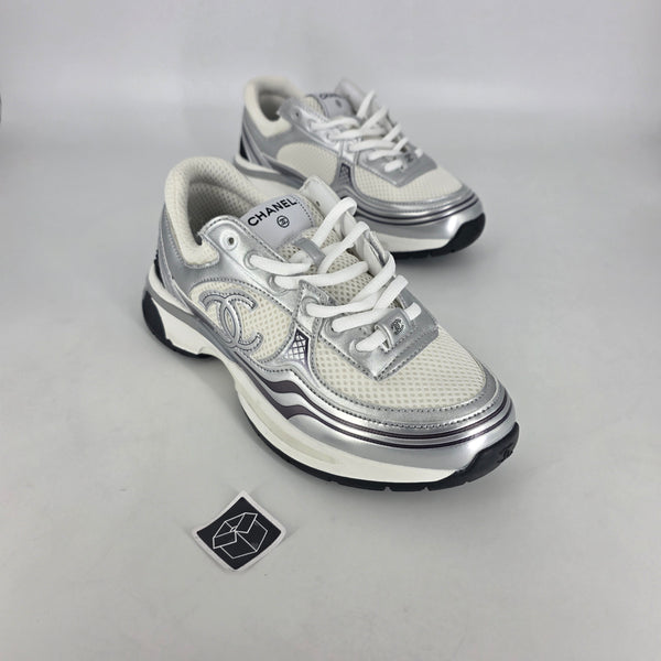 Chanel Sneakers - White & Silver (EU41 - Fits UK6) [NO BOX]