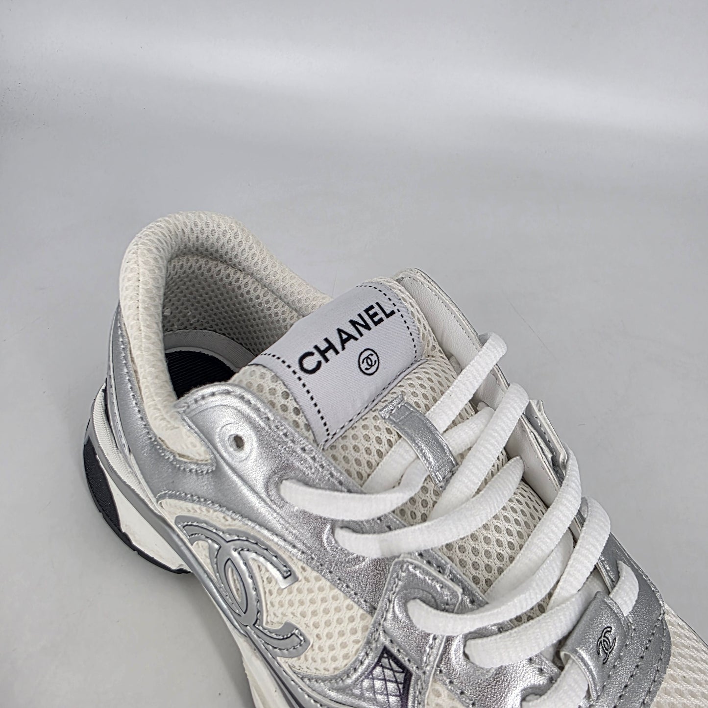 Chanel Sneakers - White & Silver (EU41 - Fits UK6) [NO BOX]