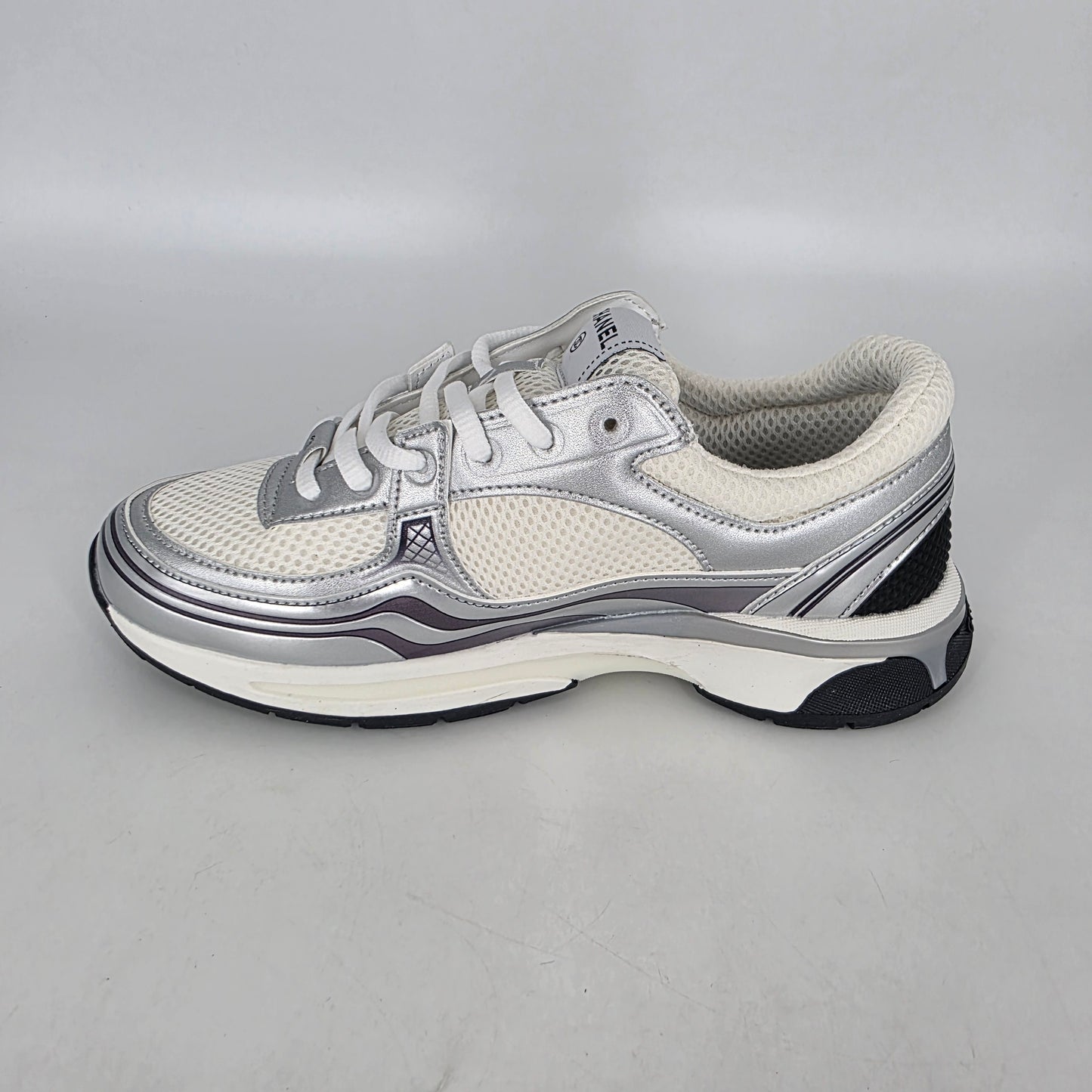 Chanel Sneakers - White & Silver (EU41 - Fits UK6) [NO BOX]