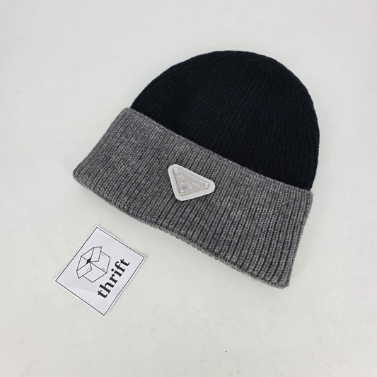 Prada Two-Tone Beanie - Grey & Black