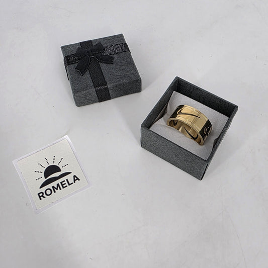 Romela nnaGold Swoosh Signature Ring: Cutout Swoosh