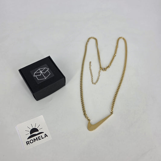 Romela nnaGold Swoosh Signature Necklace: Standalone Swoosh